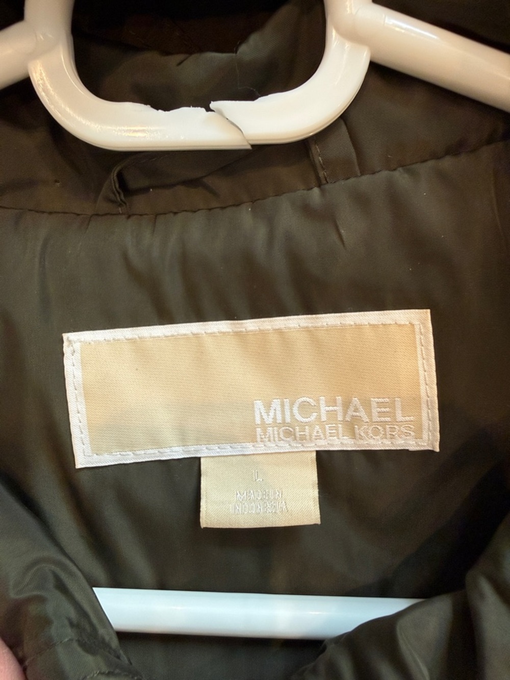 Michael Kors | Olive Green Hooded Anorak Jacket with Adjustable Waist - Picture 2 of 16